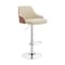 Armen Living Asher Adjustable Cream Faux Leather and Chrome Finish Bar Stool LCARBAWACR - alternate 1